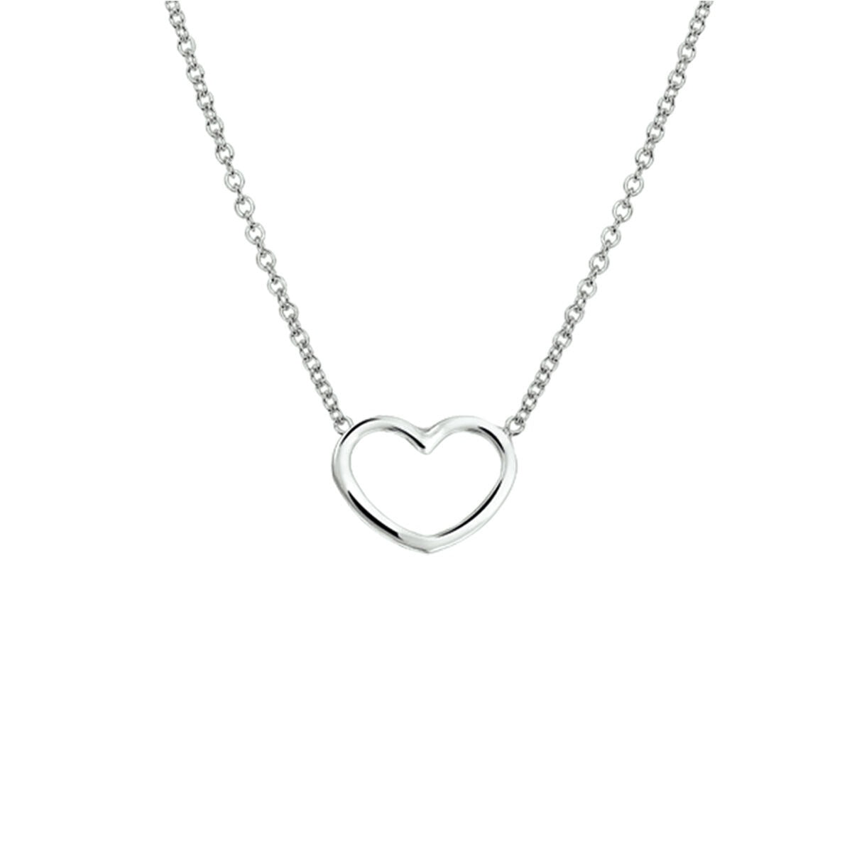 Silbernes Collier aus rhodiniertem 925 Silber mit herzförmigem Anhänger