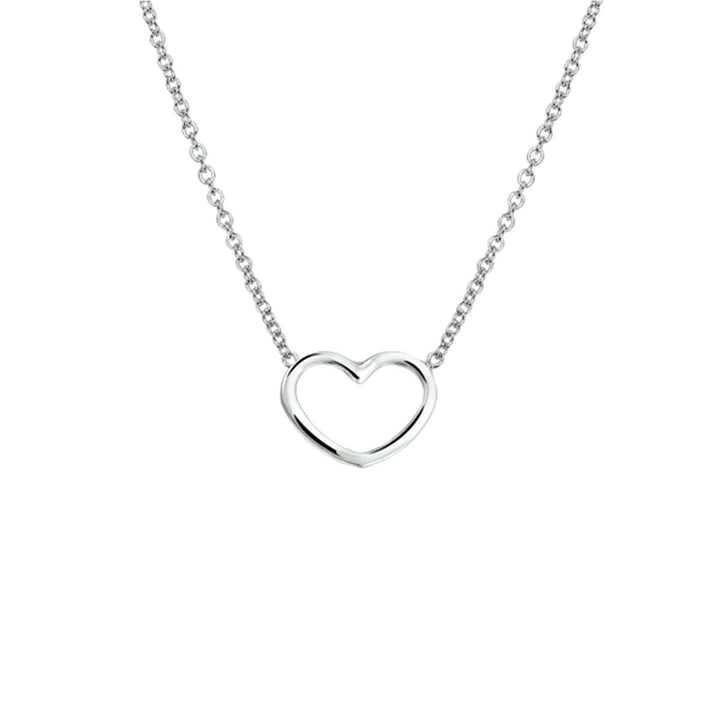 Halskette Herz 41 + 5 cm Silber rhodiniert
