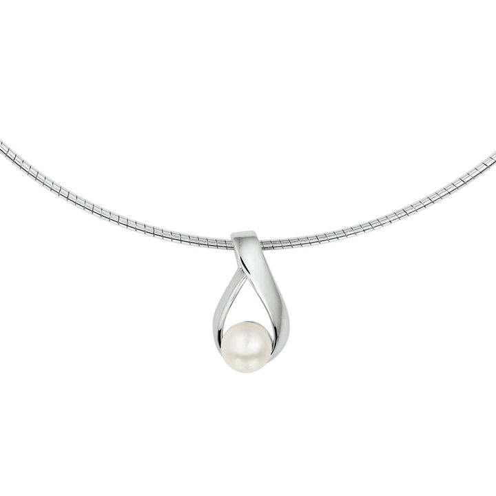 Halskette Perle 42 + 3 cm Silber rhodiniert