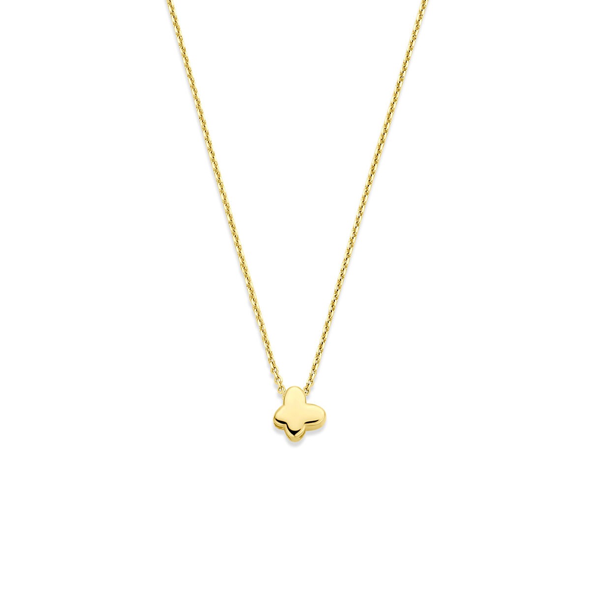 Kette aus 14k Gelbgold mit einem schlichten Schmetterling-Anhänger
