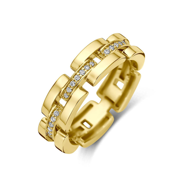 14k geelgouden ring met diamant