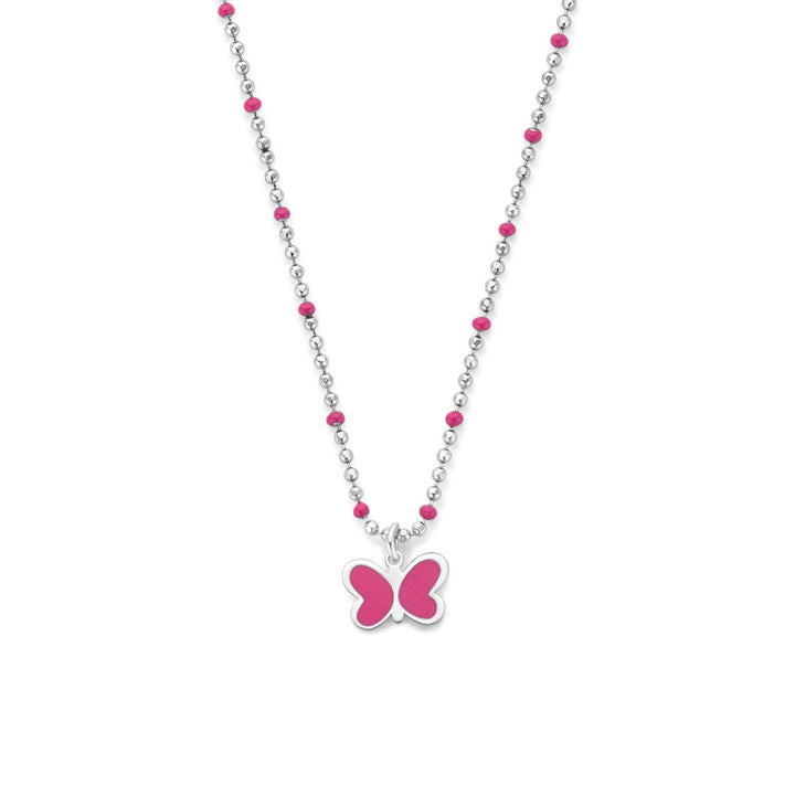 Gerhodineerd 925 zilveren kinder collier met vlinder