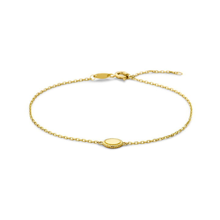 14k Geelgouden armband met hanger – fijne anker schakel