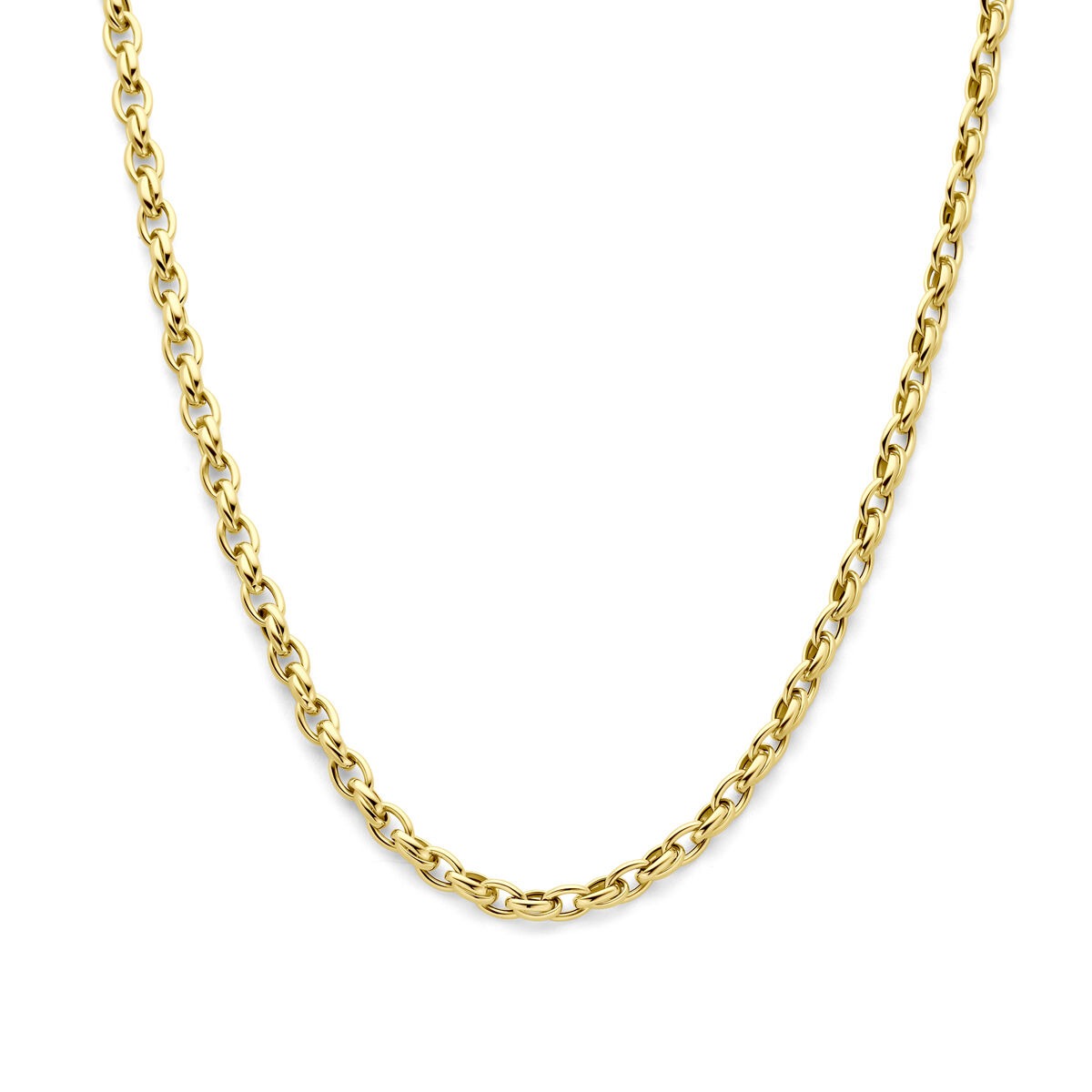 Collier aus 9 Karat Gelbgold mit fantasievoller Gliederung, 45 cm lang