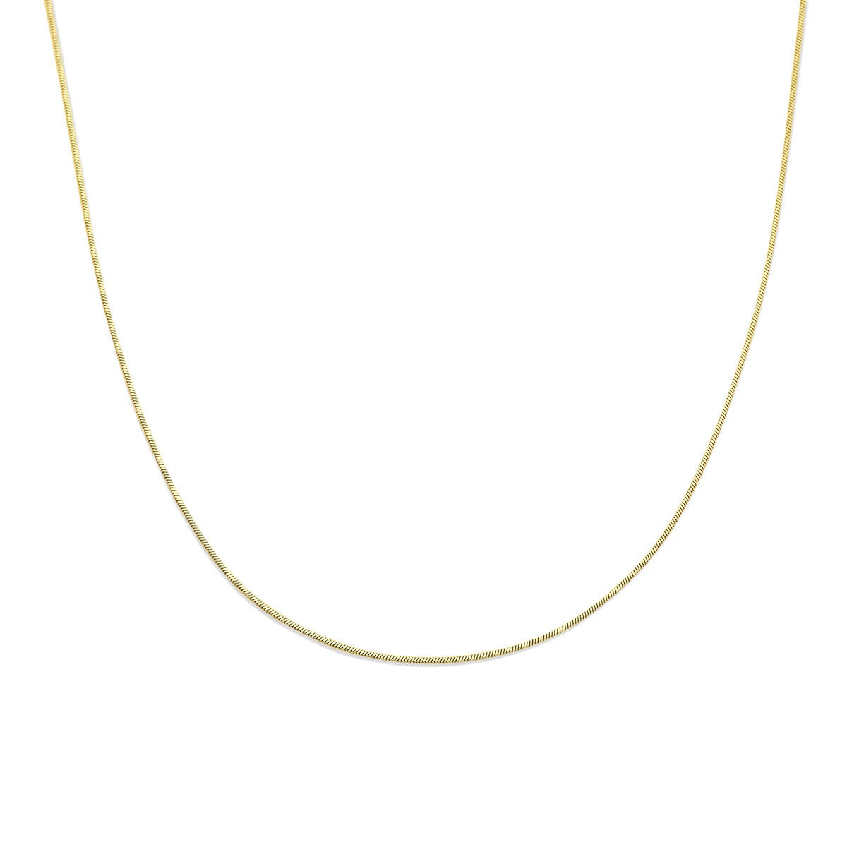 Halskette aus Stahl mit Schlangengliedern, 60 cm lang, 1,4 mm dick, in goldfarbener Ionisierung