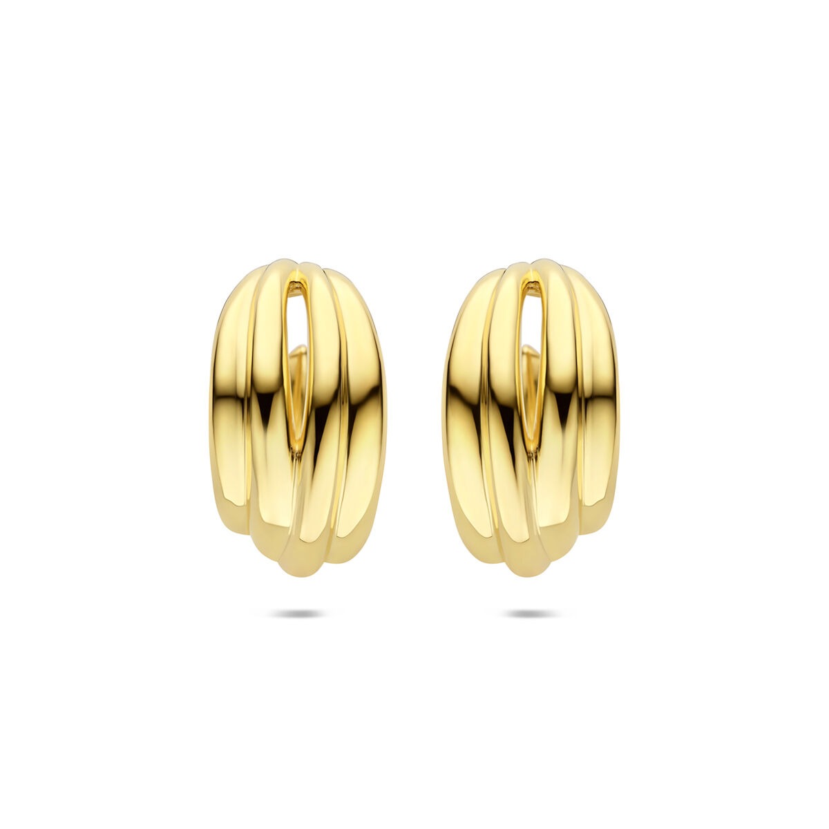 Vergoldete Silbersteckerohrringe in eleganter Form mit goldenem Glanz