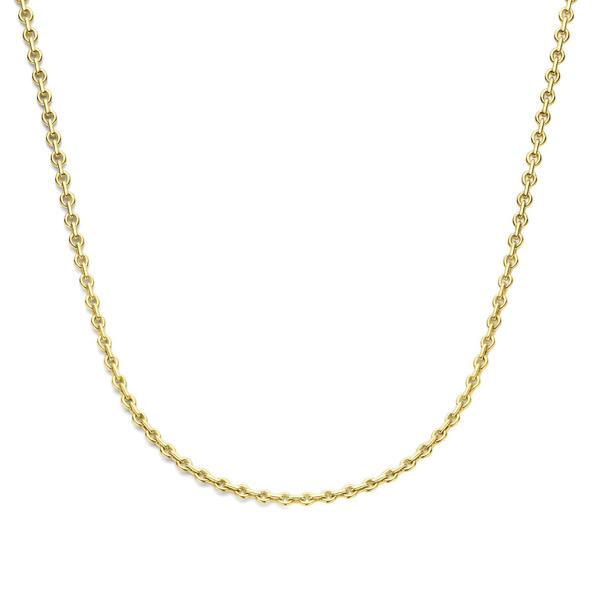 14k gelbgoldene Kette mit silbernem Kern im Ankerdesign
