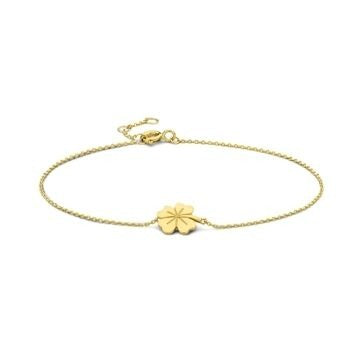 Goldenes 9k Armband mit einem Klavertje als Anhänger und feiner Kette