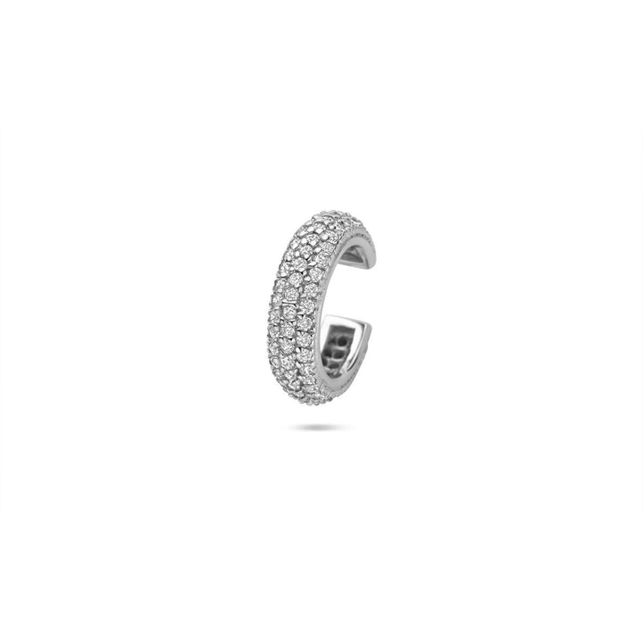 Zilveren ear cuff met zirkonia 925 gerhodineerd – Dames Oorbellen