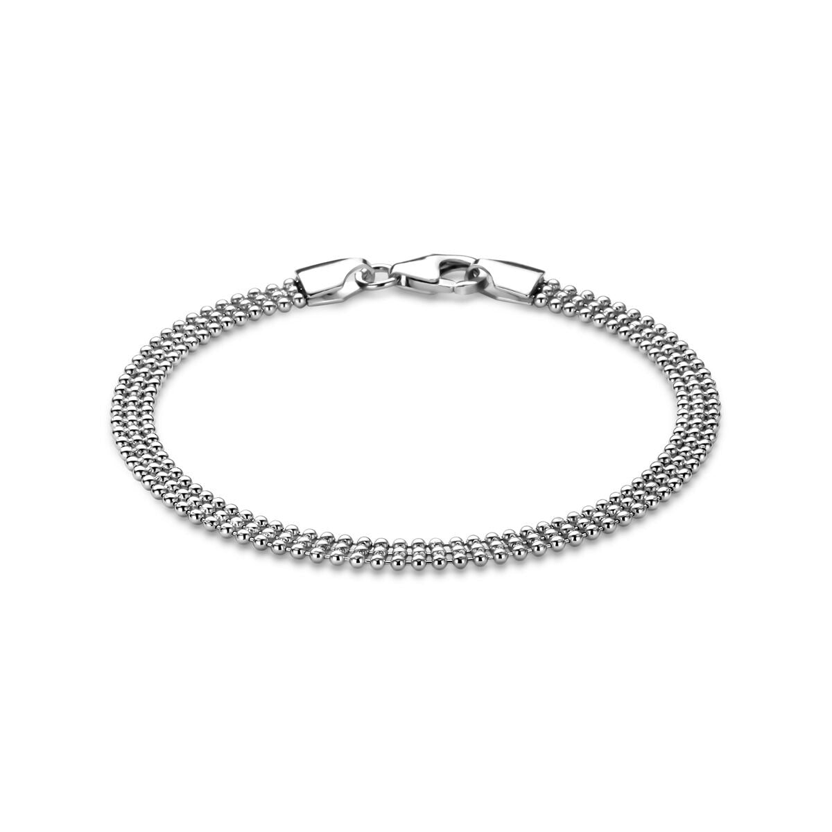 Armband aus rhodiniertem 925 Silber mit einer Breite von 4,5 mm und einer Länge von 18 cm