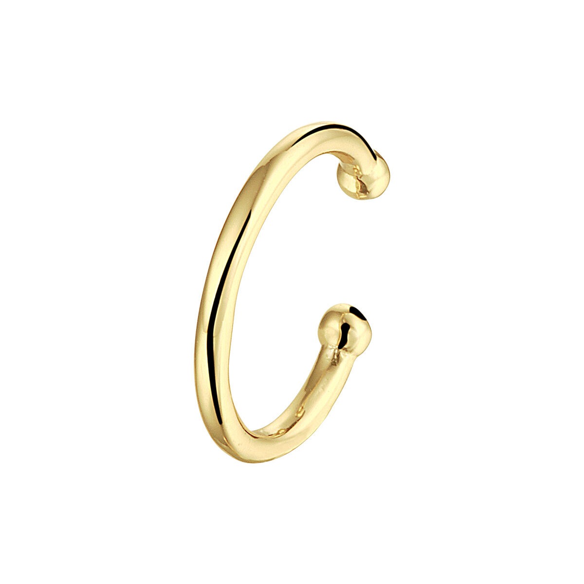 Vergoldeter Silber-Earcuff mit modernem, geschwungenem Design und glänzender Oberfläche