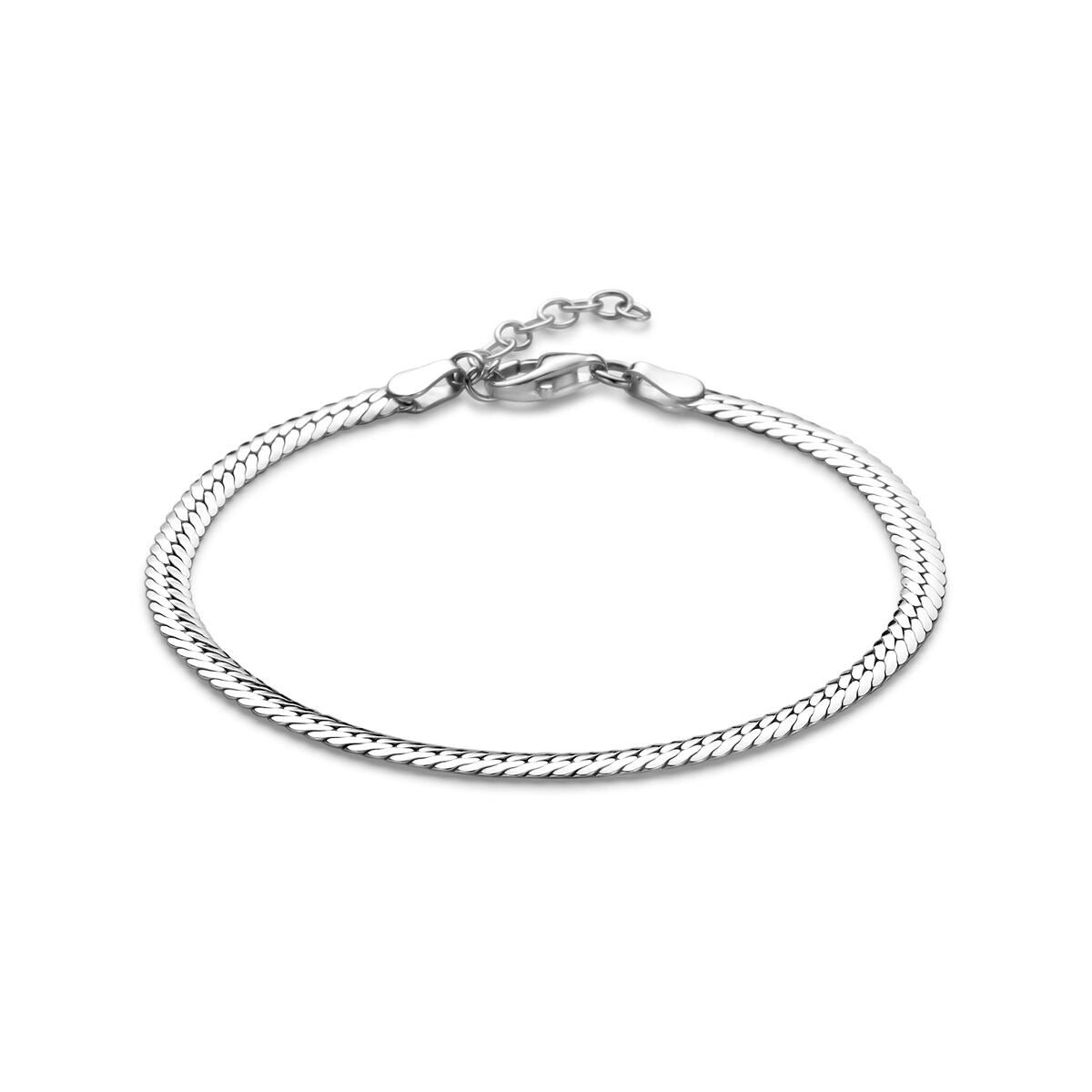 Silberne Gourmet-Armband 925 mit rhodinierten Oberflächen und klassischem Flechtmuster