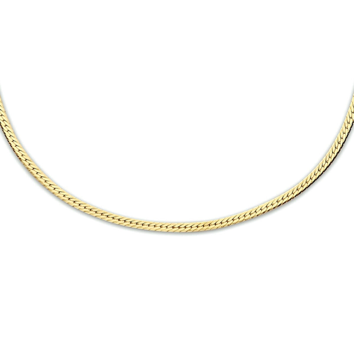Schlangencollier in Goldfarbe auf Silber mit geflochtenem Design