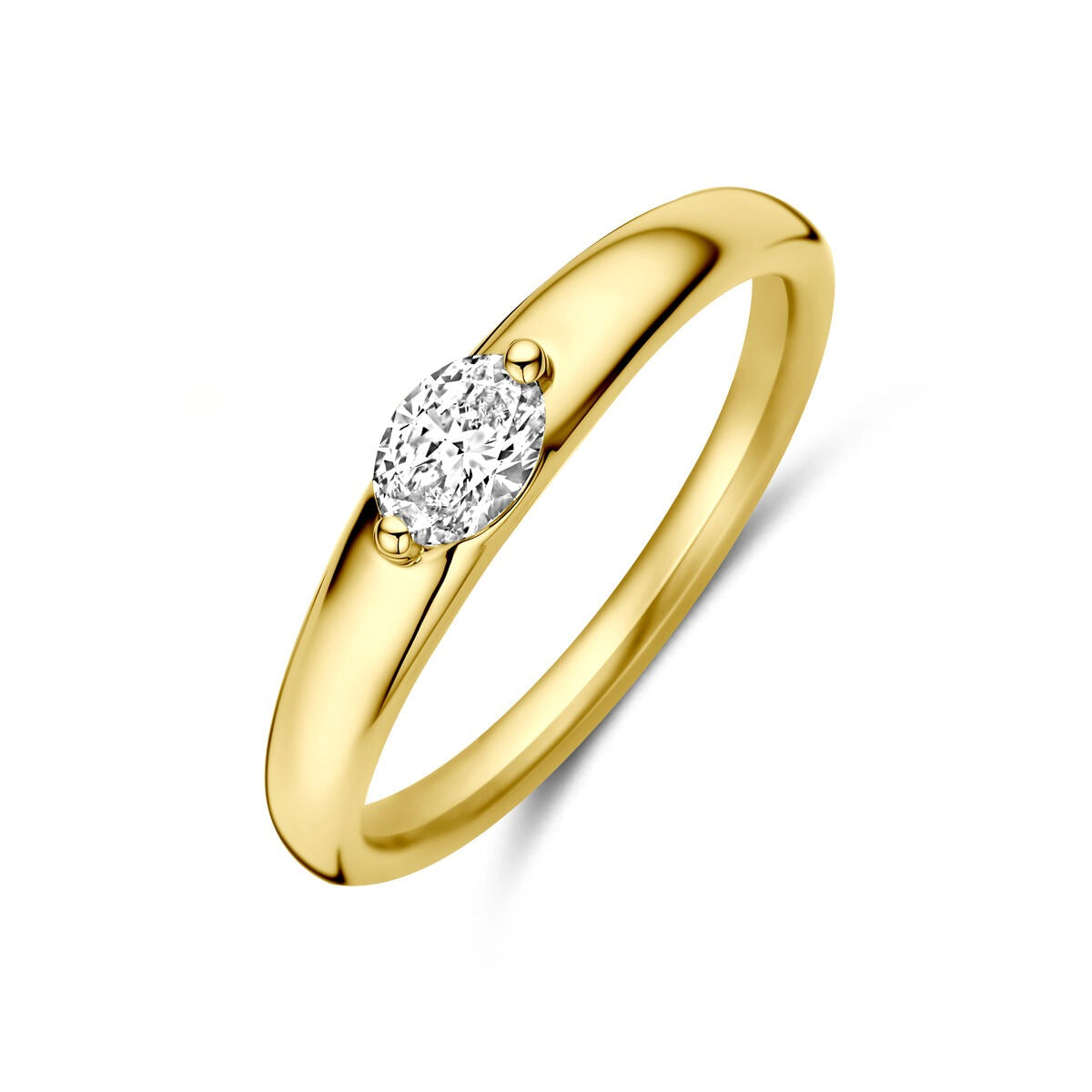 Ring aus 14k Gelbgold mit einem 0,32 ct Diamanten im Solitaire-Stil