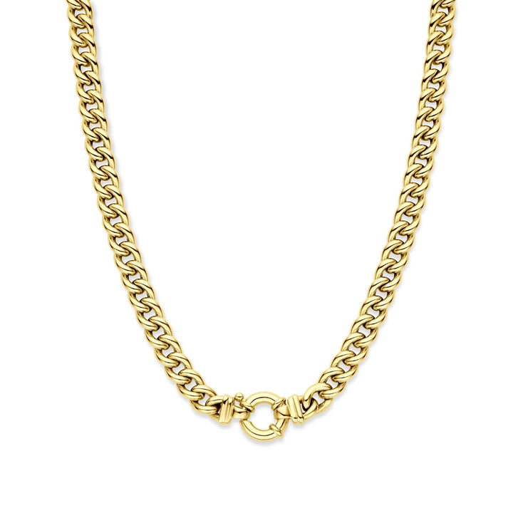 Halskette Gourmet 9 mm 45 cm mit großem Karabinerverschluss 14K Gelbgold