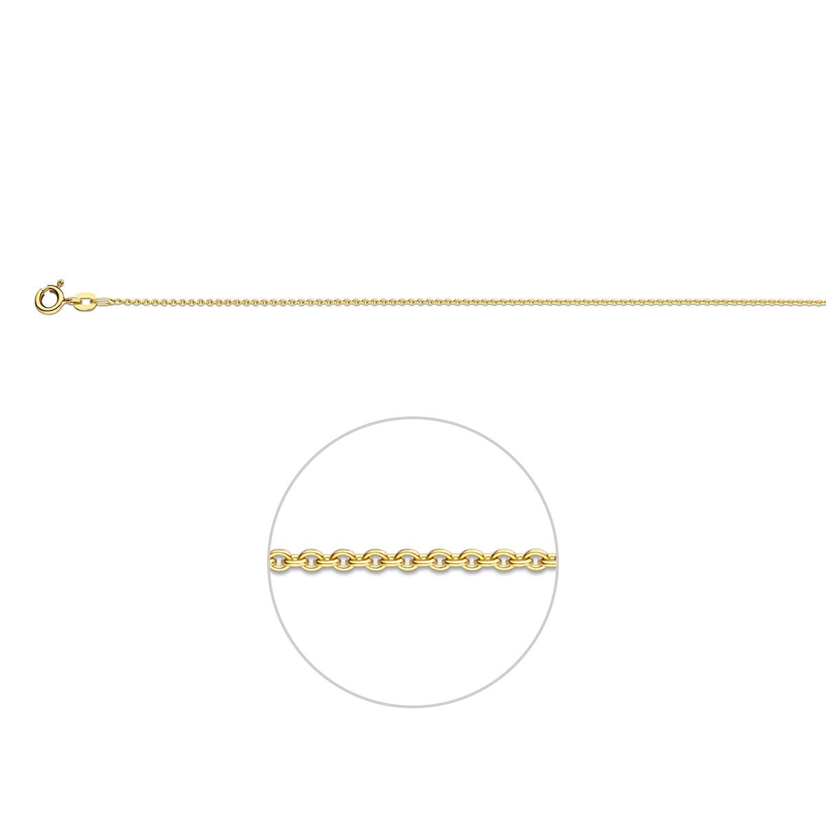 Kette aus 9-karätigem Gelbgold mit feinem Ankerdesign und Karabinerverschluss