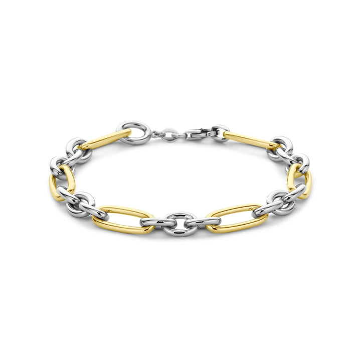 14k Geelgouden en zilveren ankerarmband
