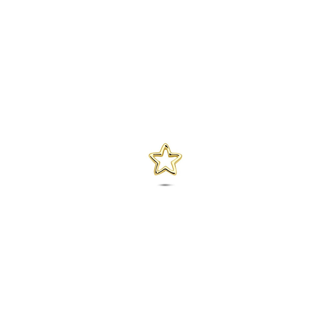 14k Geelgouden flat back piercing in stervorm – stralend subtiel