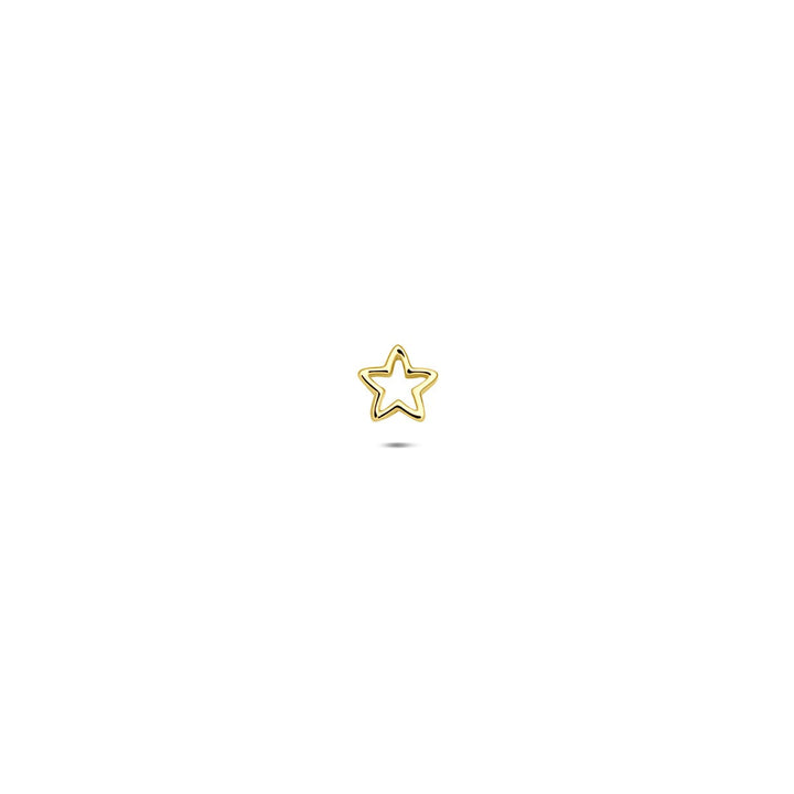 14k Geelgouden flat back piercing in stervorm – stralend subtiel