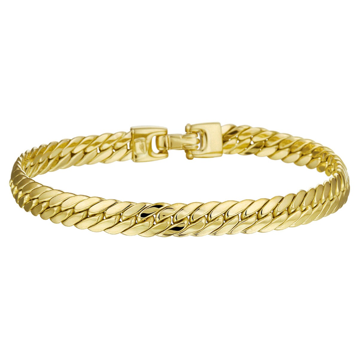 Gourmet-Armband aus 14k Gelbgold mit 6,5 mm breiten Gliedern