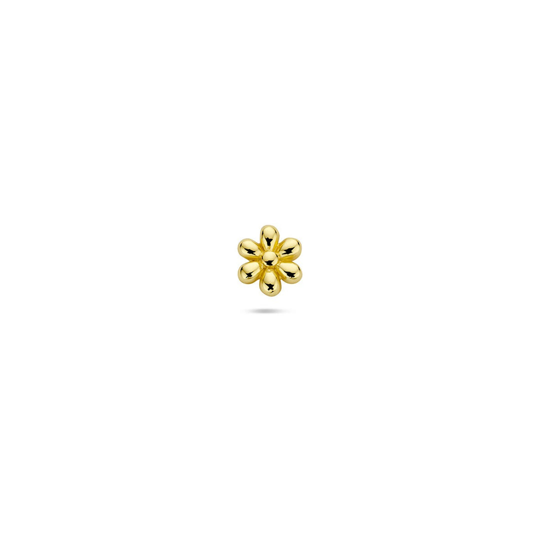 Verguld zilveren flat back piercing bloem – 925 zilver