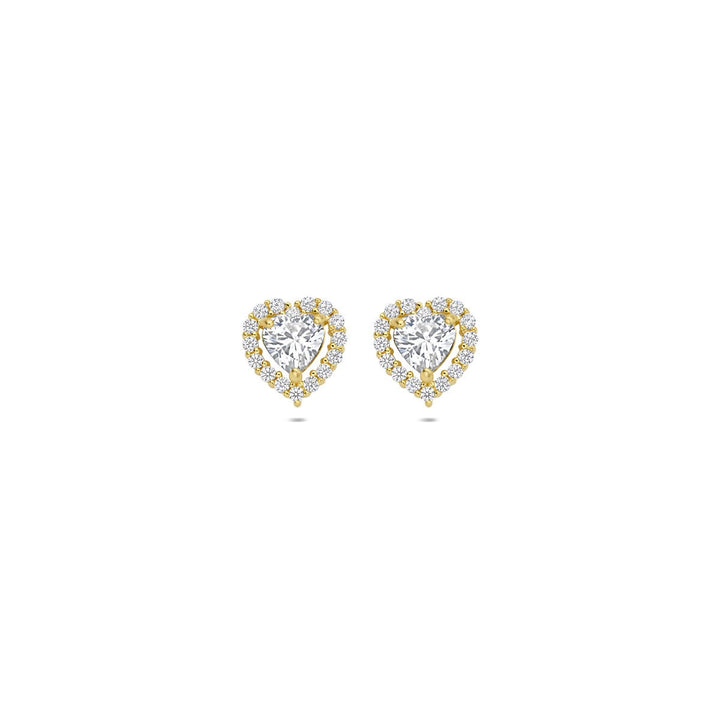 Ohrstecker Herz Zirkonia 14K Gelbgold