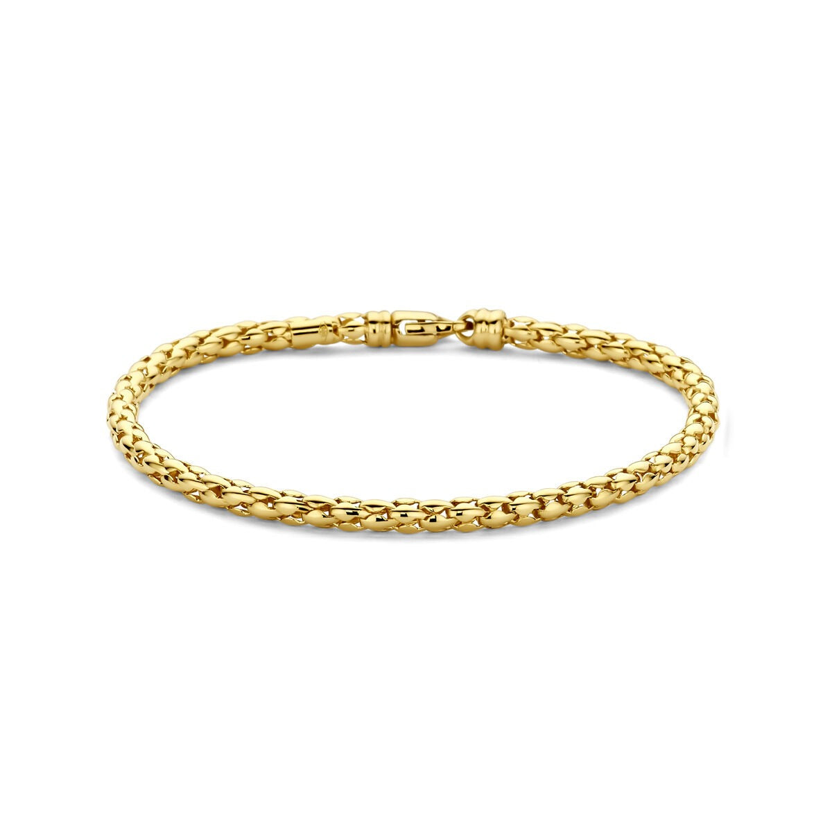 Armband aus 14 Karat Gelbgold mit einem 3,5 mm breiten Gliederdesign und einer Länge von 17 cm