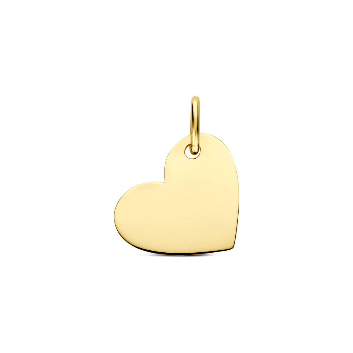 Gravuranhänger in Herzform aus 9 Karat Gelbgold, 10 mm groß