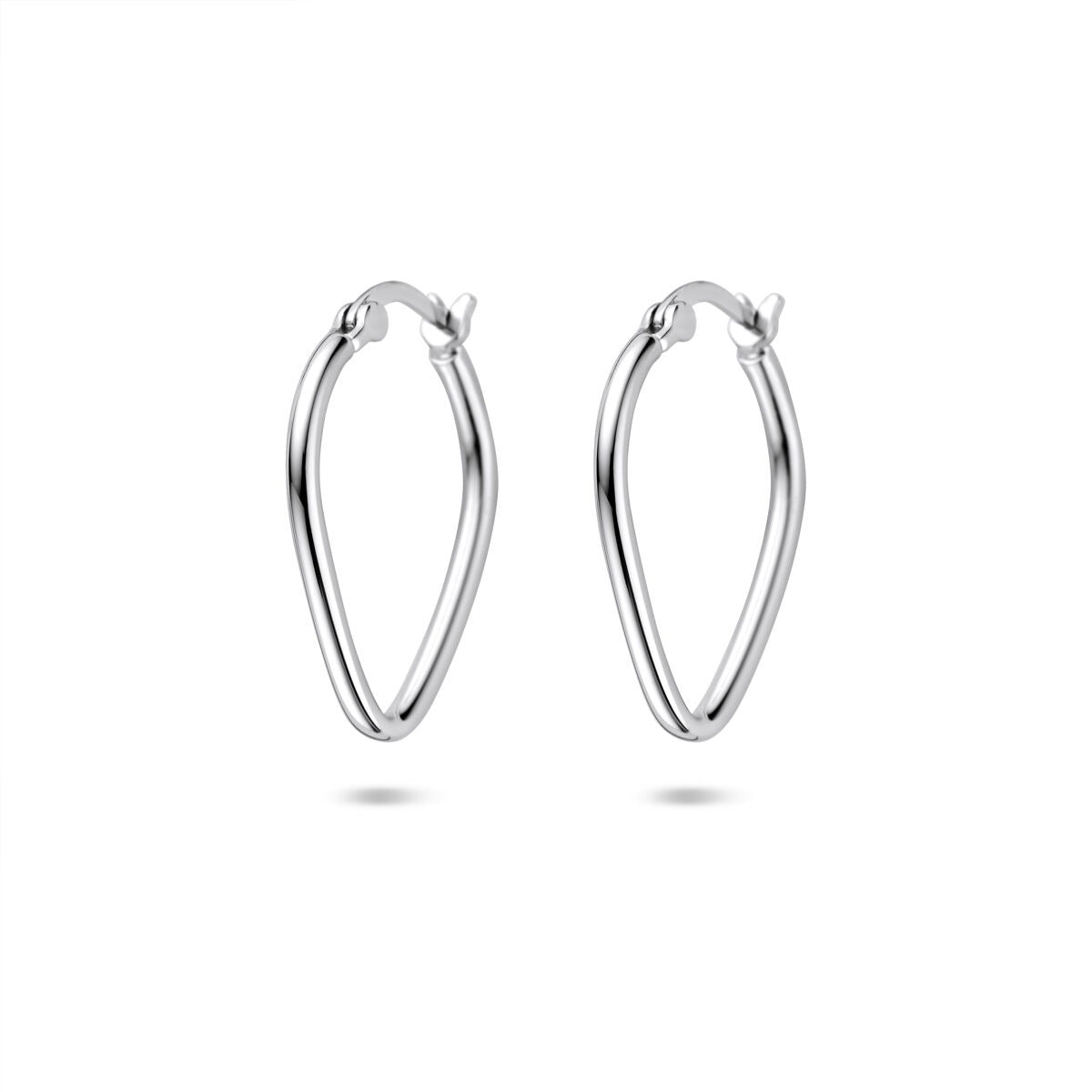 Rhodinierte, silberne Ohrhänger in tropfenförmigem Design mit einer Größe von 19,5 mm