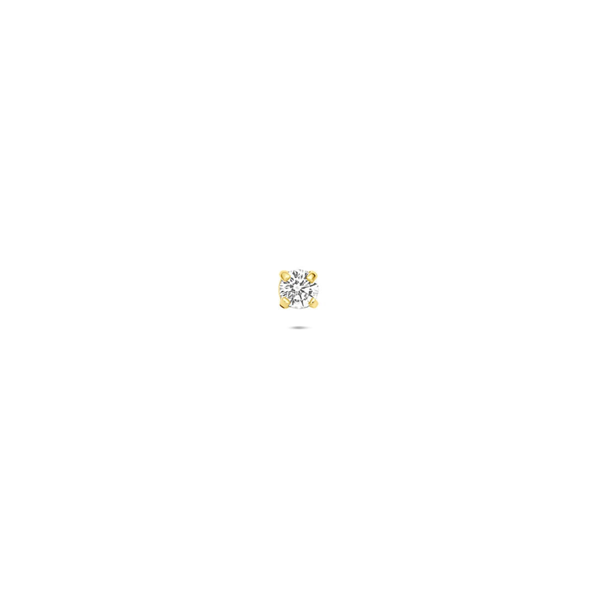 14k gelbgoldenes Flat Back Piercing mit Zirkonia in quadratischer Form