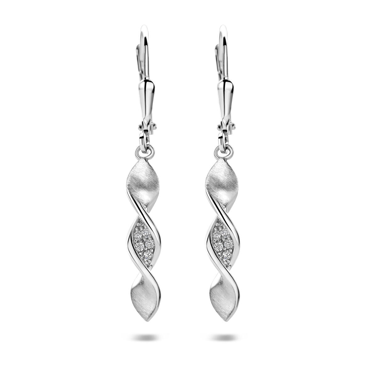 Gerhodineerd zilveren oorhangers met zirkonia
