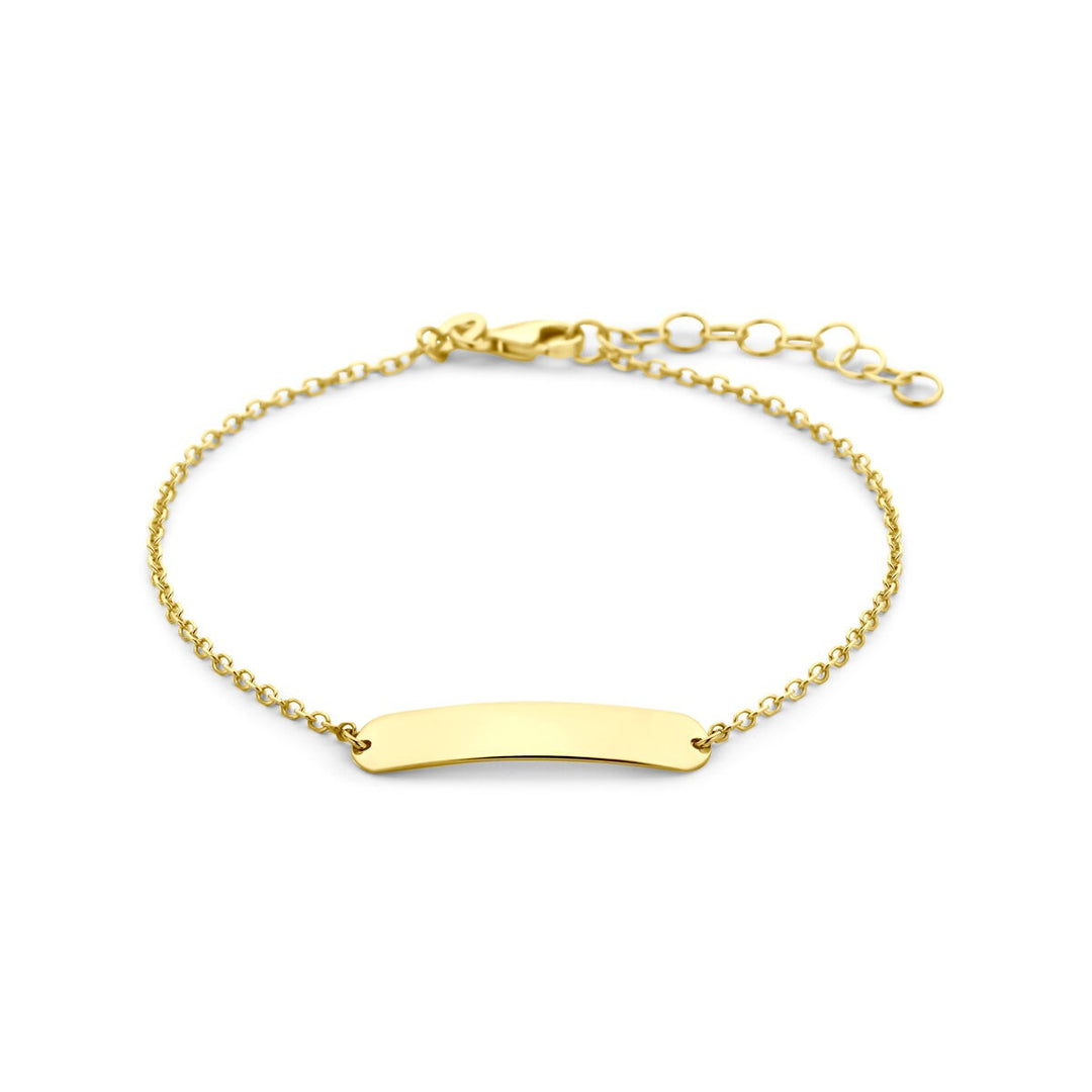9k Geelgouden graveerarmband