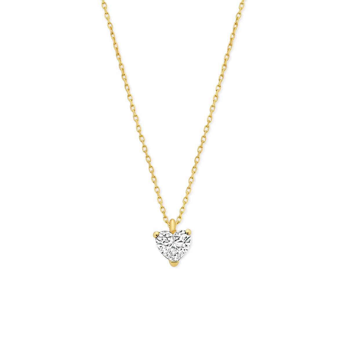 Halskette aus 14k Gelbgold mit herzförmigem, lab-grown Diamanten 0,30 ct