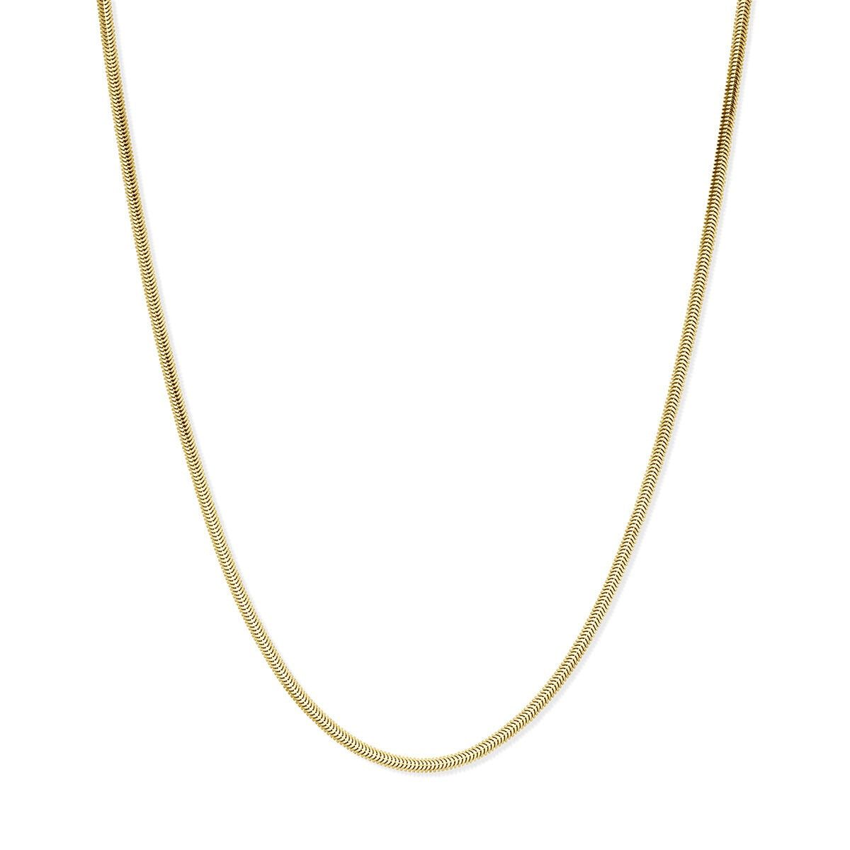 Vergoldete 925 Silber Schlange Kette mit glatter, runder Form und glänzender Oberfläche