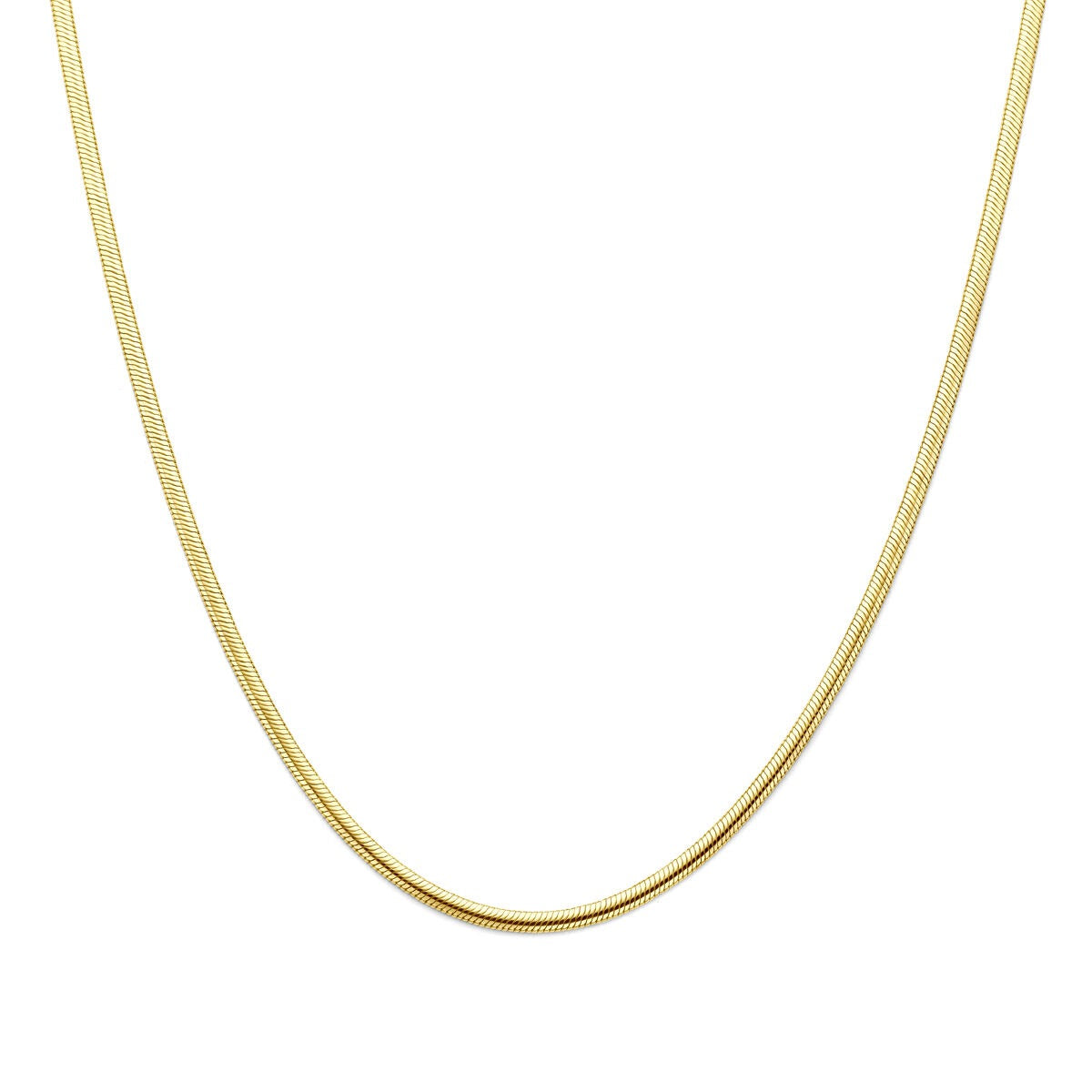 14k goldenes Collier mit silbernem Kern in schlichter, runder Form