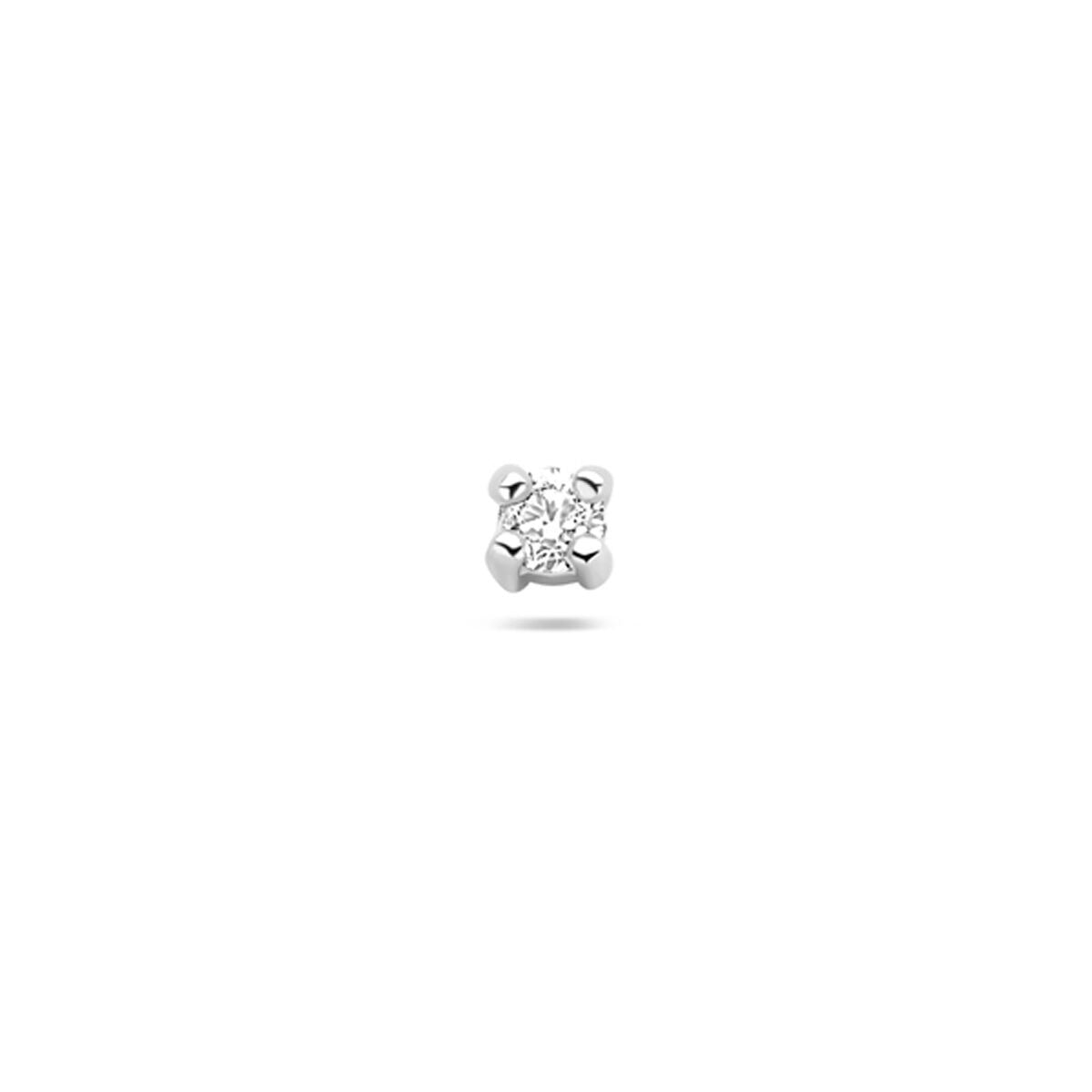 Flacher Silberpiercing aus rhodiniertem 925 Silber mit Zirkonia-Steinen