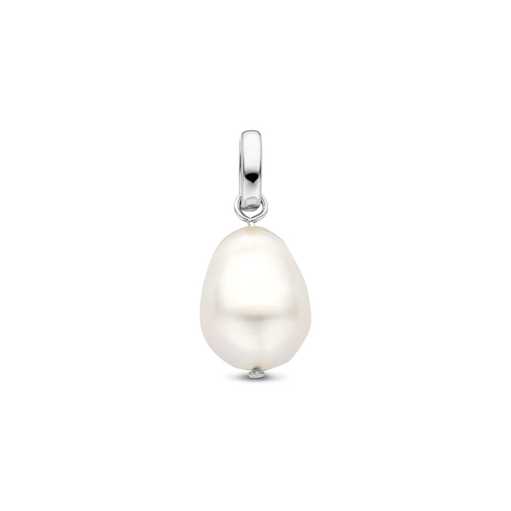 Gerhodineerd zilveren hanger met parel – 20 mm