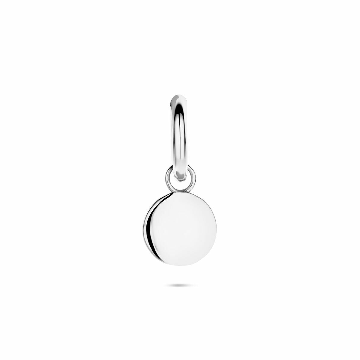 Gerhodinierter 925 Silberohrring mit rundem Design, einzeln verkauft
