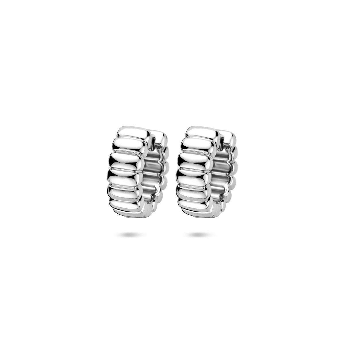 Gerhodineerte Klapp-Ohrringe aus 925 Silber mit einer Größe von 14 x 5 mm