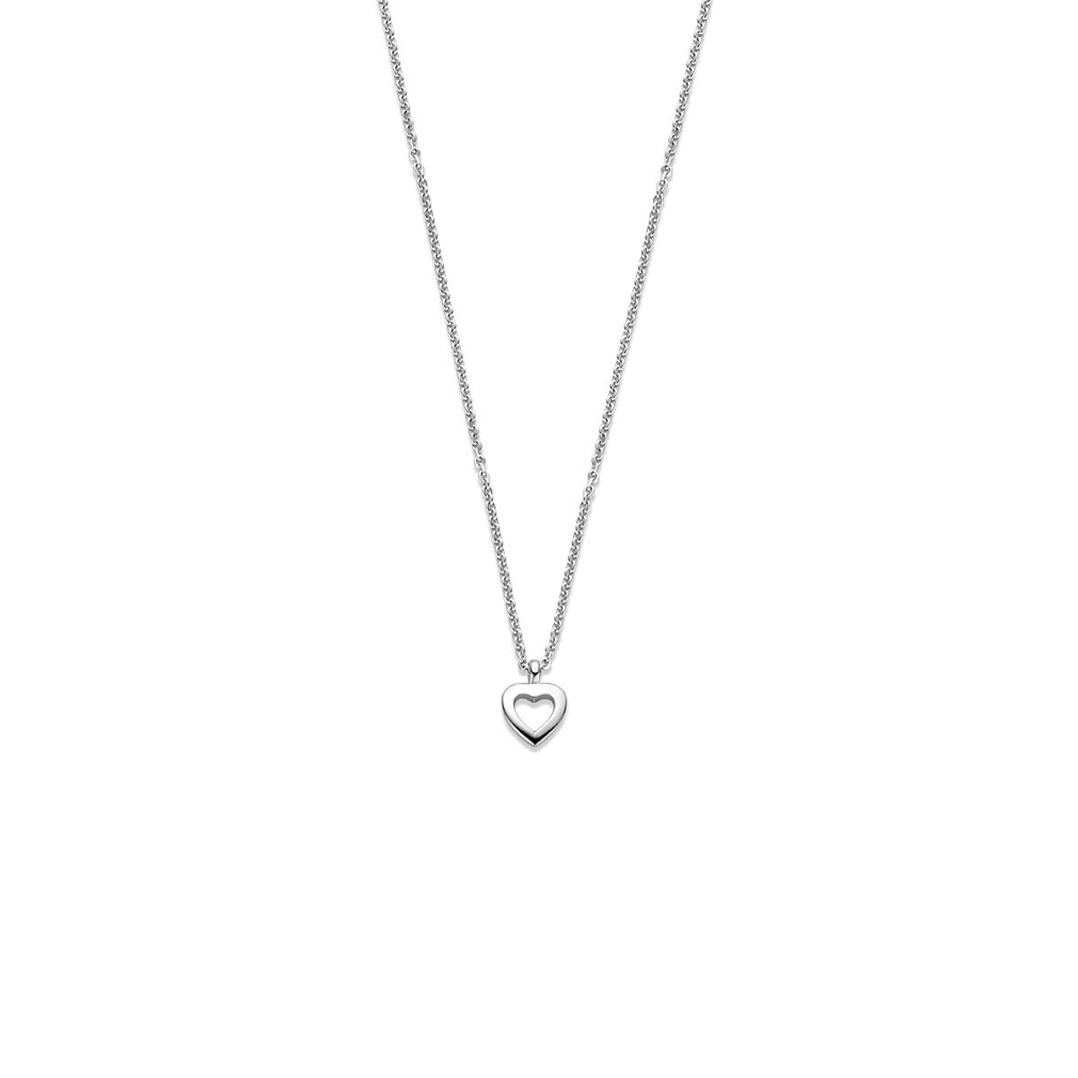 Silbernes Collier aus rhodiniertem 925 Silber mit herzförmigem Anhänger