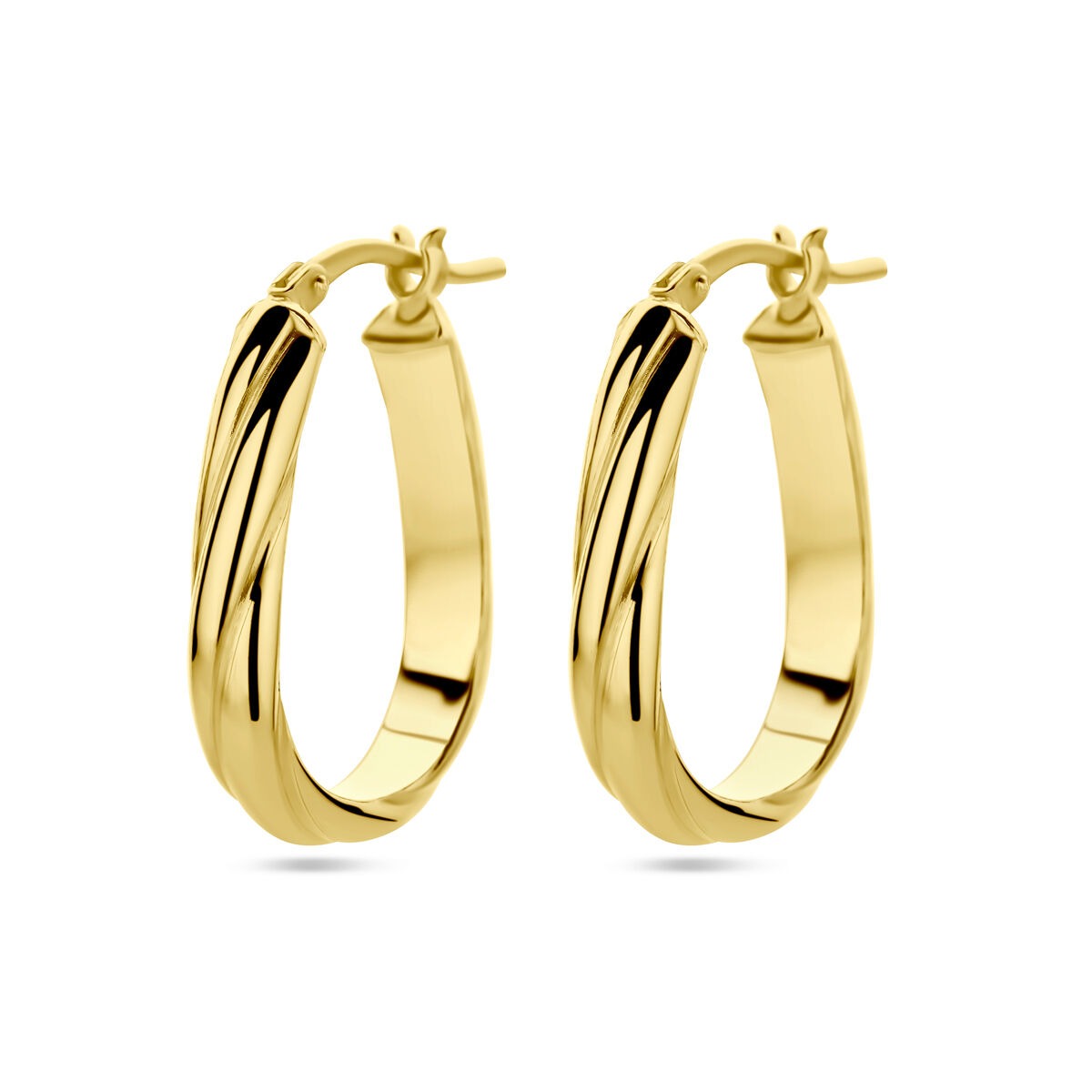 Vergoldete Silberohrringe für Damen mit gedrehtem Design, 24 mm, aus 925er Silber