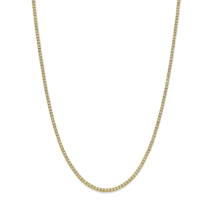 Tennishalskette Diamant 5,00 ct H SI 2,5 mm 42 cm 14 K Gelbgold