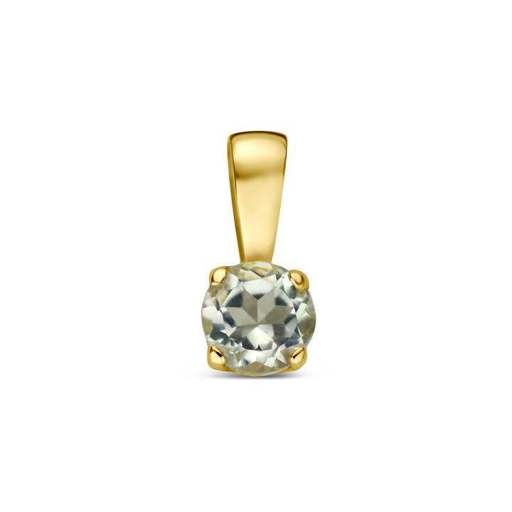 14k Geelgouden hanger met groene amethist