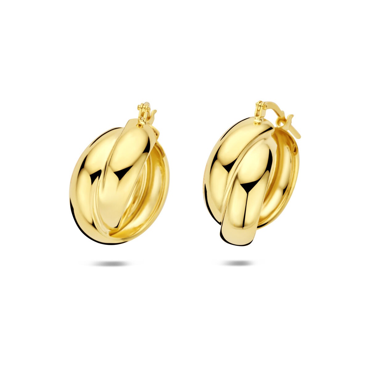 Vergoldete 925 Silberohrringe mit einer Größe von 22 x 10 mm und glänzender Oberfläche