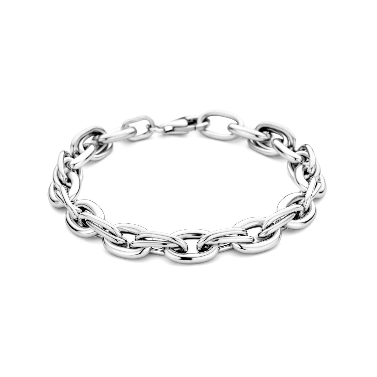 Armband aus rhodiniertem 925 Silber mit groben Gliedern