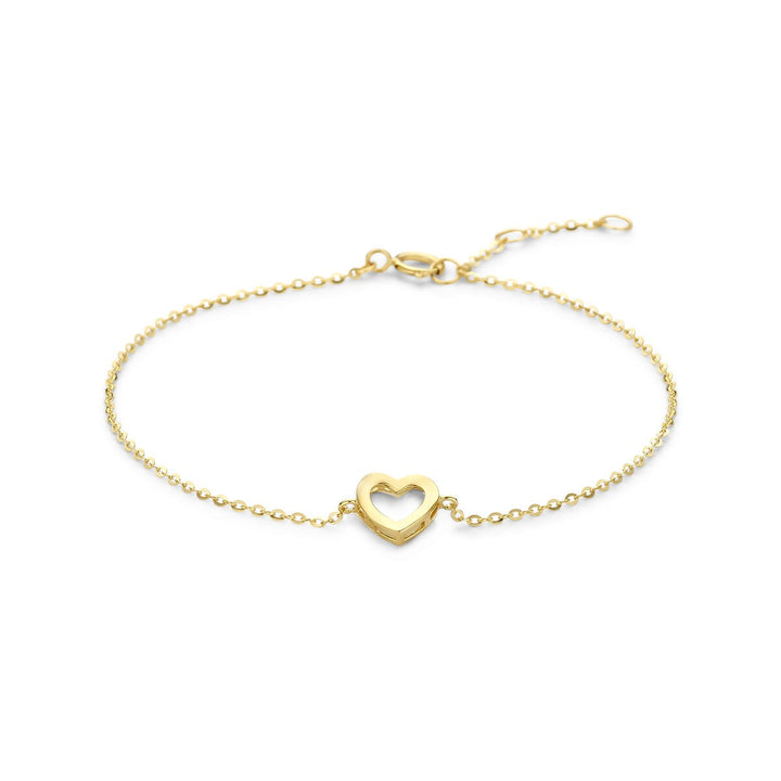 9k Geelgouden dames armband met hartje