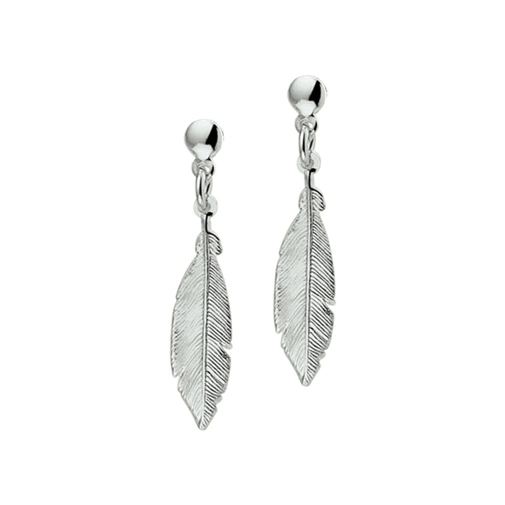 Silber rhodinierte Federohrringe