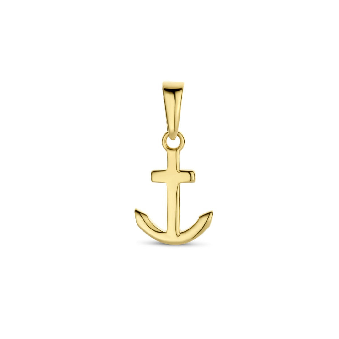 9k Geelgouden Ketting met Hanger Anker