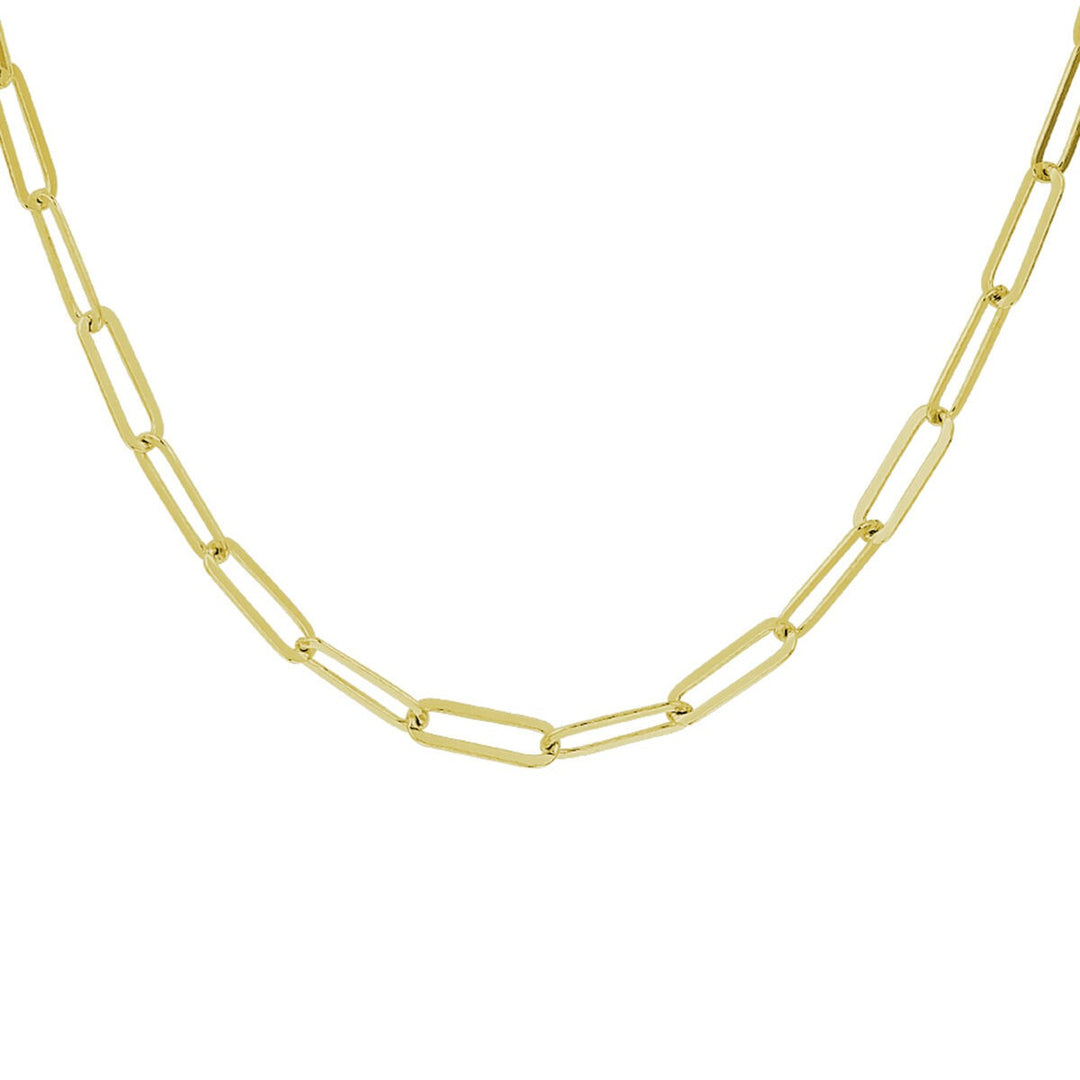 Verguld zilveren paperclip collier dames – geelgoud op 925 zilver, 41–45 cm
