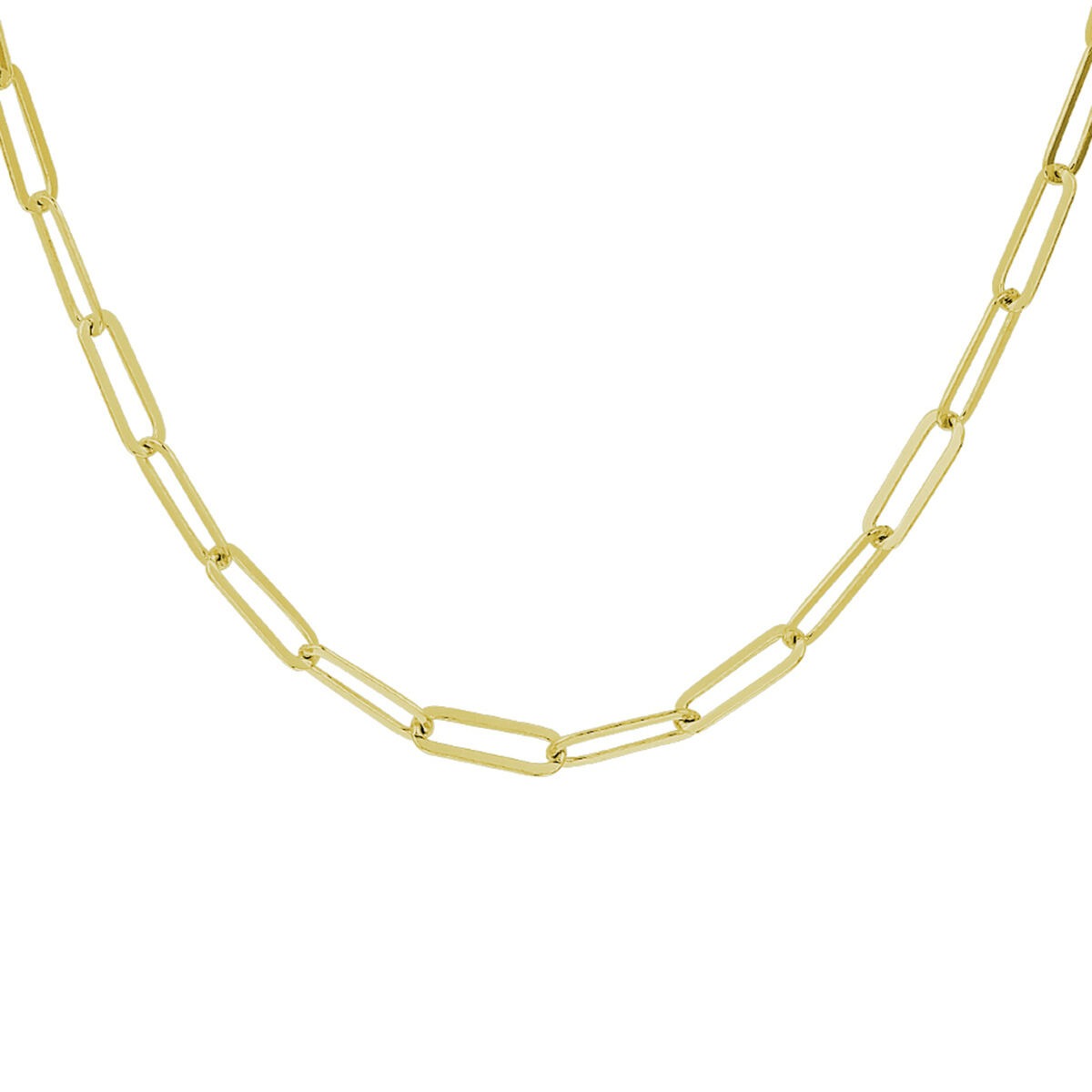 Vergoldete Silberkette für Damen aus 925 Silber mit paperclip-Design, 41–45 cm lang